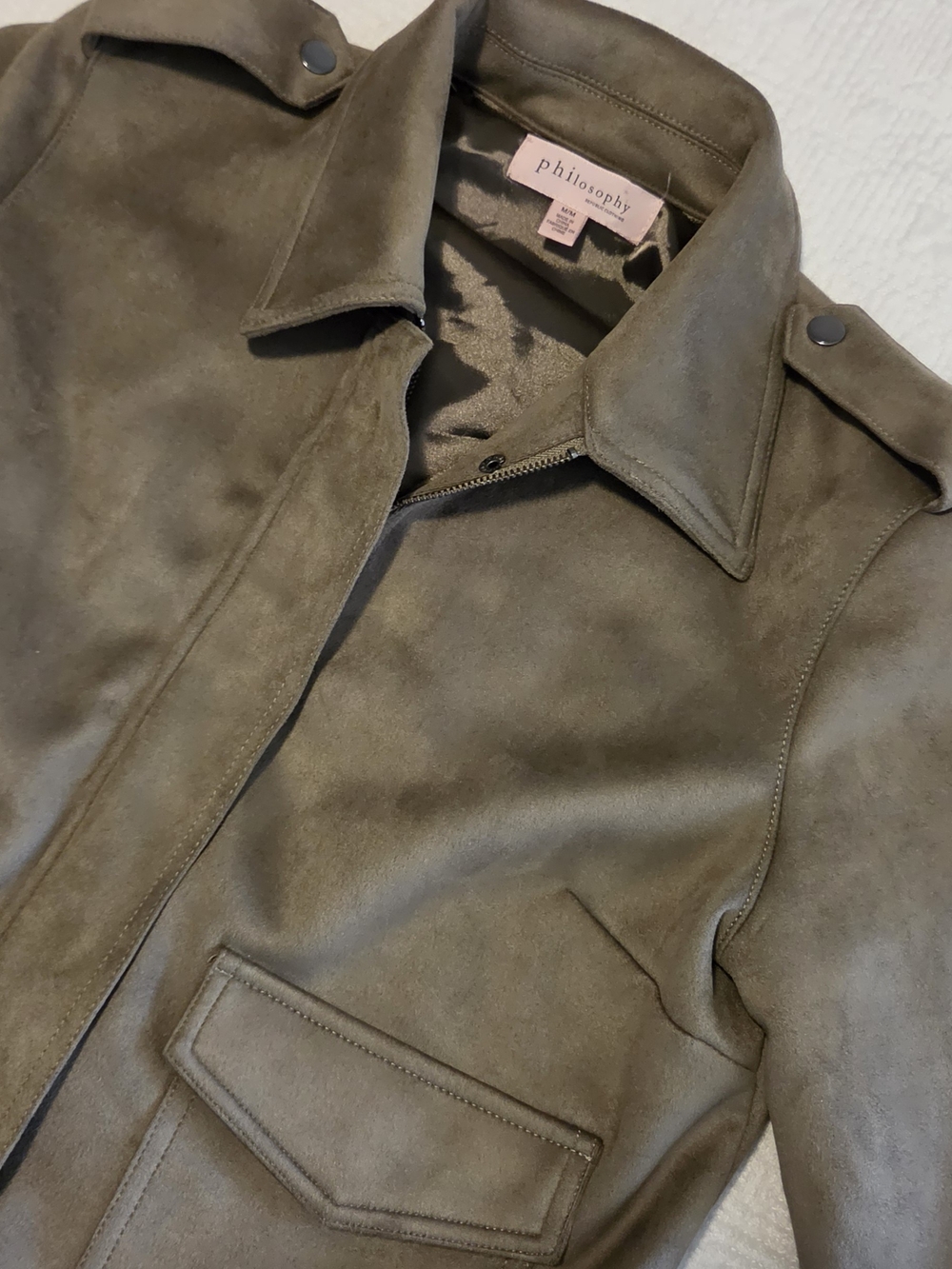 Philosophy Faux Leather/Suede Jacket, Size Medium - Picture 2 of 9